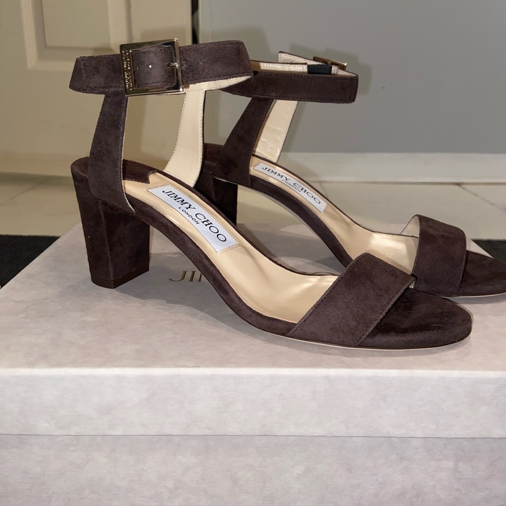 Jimmy Choo City Sandal 65 Suede Heels